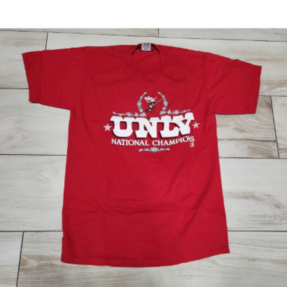 Vtg 90s UNLV Shirt L Runnin Rebels 1990 Basketball NCAA Final Four Red